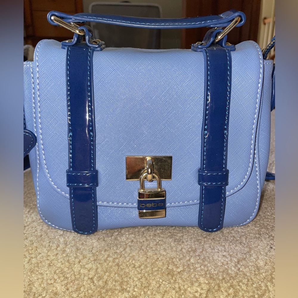 BEBE light blue mini purse cross body or hand bag